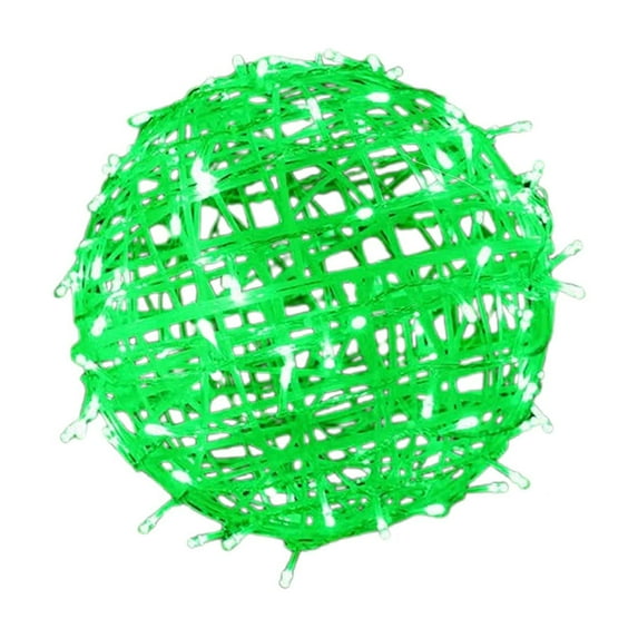 SLYNSHome Solar Christmas Tree Ball Lights Ornament,7.8 Inch Xmas Hanging Hollow Out Ball Lamps Solar Powered Xmas Fairy Lights for Holiday Christmas Home Party Decoration (Green)