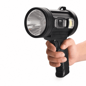 Mikhai Rechargeable Spotlight, 99,000 Lumens Handheld Hunting Flashlight Led Spot Light with Cob Light and Solar Panels, Lightweight and Super Bright Spotlight for Hunting Boating Camping