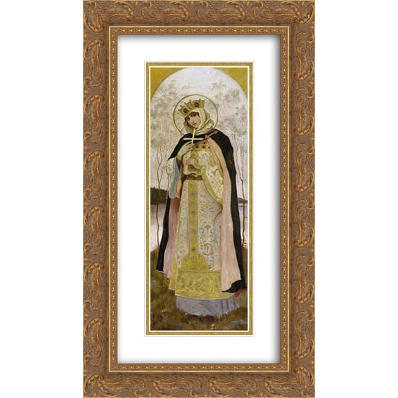 Mikhail Nesterov 2x Matted 14x24 Gold Ornate Framed Art Print 'St.Olga'