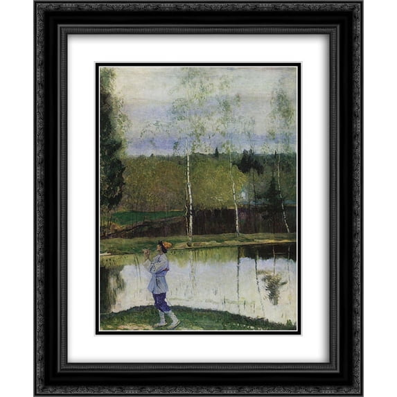 Mikhail Nesterov 2x Matted 20x24 Black Ornate Framed Art Print 'Lel'