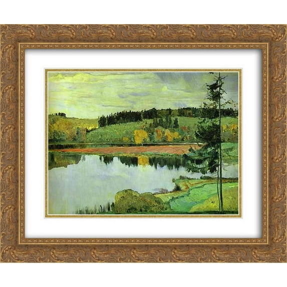 Mikhail Nesterov 2x Matted 24x20 Gold Ornate Framed Art Print 'Autumn'