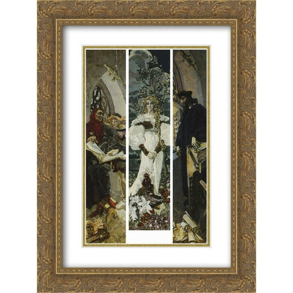 Mikhail Vrubel 2x Matted 18x24 Gold Ornate Framed Art Print 'Faust'