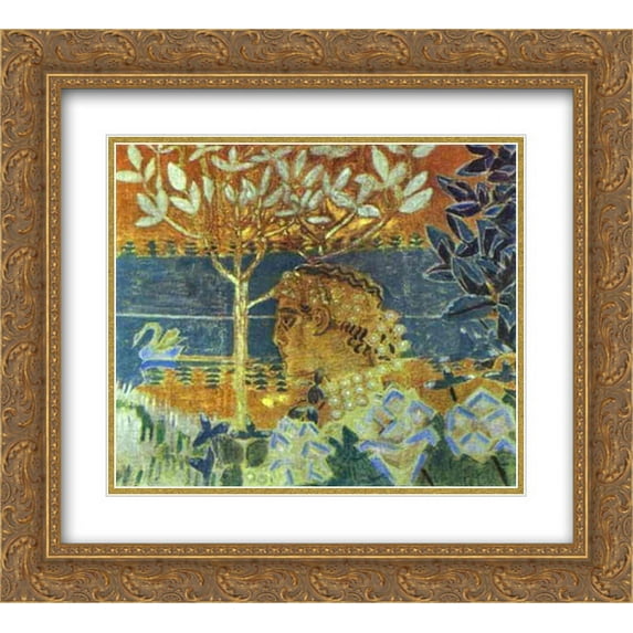 Mikhail Vrubel 2x Matted 22x20 Gold Ornate Framed Art Print 'Guido'