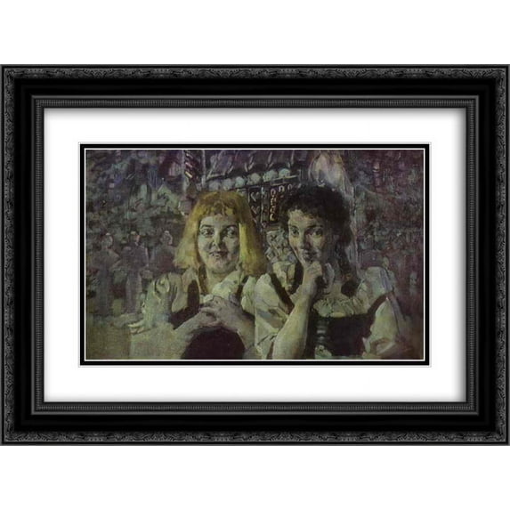 Mikhail Vrubel 2x Matted 24x18 Black Ornate Framed Art Print 'Hansel and Gretel'