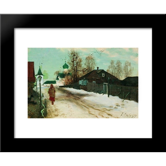 Mikhailovsky Street in Novgorod 20x24 Framed Art Print by Andrei Ryabushkin