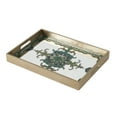 thumbnail image 1 of Miki 18 Inch Decorative Tray, Artistic Mirrored Damask Pattern, Gold Finish- Saltoro Sherpi, 1 of 5