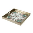 thumbnail image 1 of Miki 20 Inch Square Decorative Tray, Artisan Mirrored Damask Pattern, Gold, 1 of 5