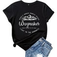 thumbnail image 1 of Mikialong Waymaker Tshirt Short Sleeve Jesus Shirts for Women Saying Christian T Shirts Black Medium, 1 of 4