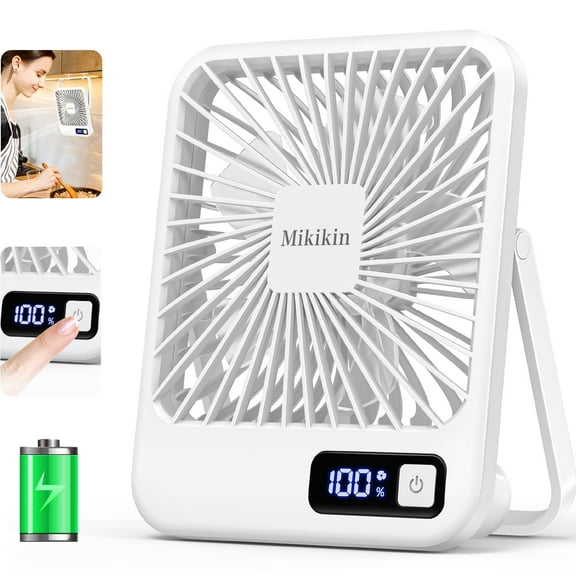 Mikikin 5-Speed Portable Rechargeable Tabletop Fan