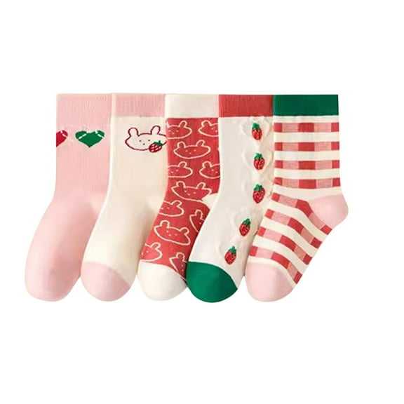 Mikilon 0-14 Years Kids 5 Pairs Of Comfortable Cotton Socks Solid Color Ankle Socks for Boys and Girls