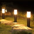 thumbnail image 1 of Mikilon 1 Pack Solar Path Light LED Bollard Lights Stainless Steel Outdoor Landscape Light IP44 Waterproof Outdoor Lights for Backyard Lawn Patio Garden,Black, 1 of 5
