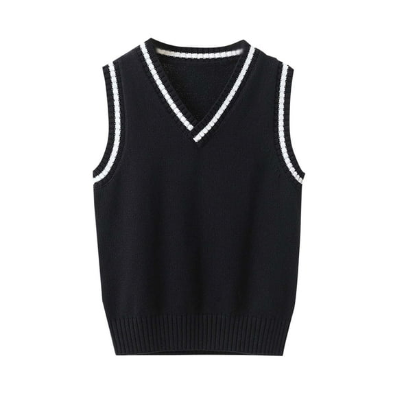 Mikilon 4-10 Years Boys Sweater Vest Unisex Cable Knit Toddler Uniform Vest for Little Big Children/Teenage Girls