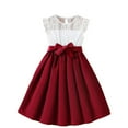 thumbnail image 1 of Mikilon 6-10 Years Girls Short Sleeve Stretchy Dress A line Twirly Skater School Party Dress, 1 of 7