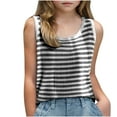 thumbnail image 1 of Mikilon 6-15 Years Kids High Neck Ruffled Tops Solid Color Sleeveless Lace Shirts/Blouses, 1 of 3