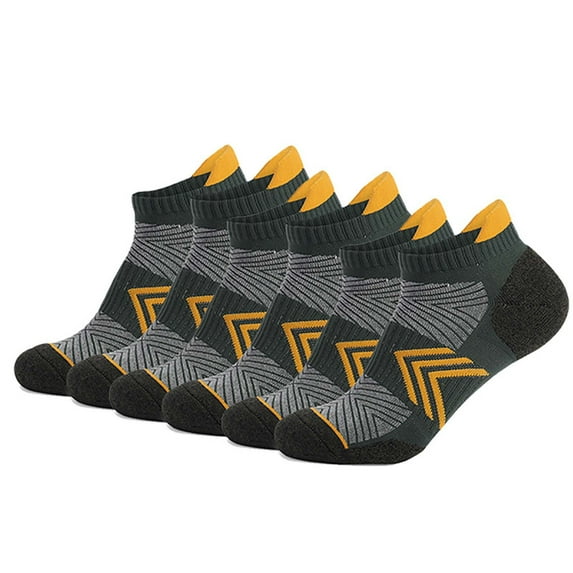 Mikilon 6 Pack No Show Socks for Men Patchwork Color Socks Comfortable and Breathable Non Slip Short Invisible Socks