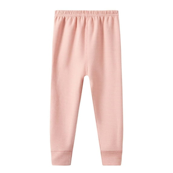 Mikilon Baby Boys and Girls Pajamas Pants Size 2-15 Years Solid Color Elastic Waist Long Pants Winter Thicken Warm Pants