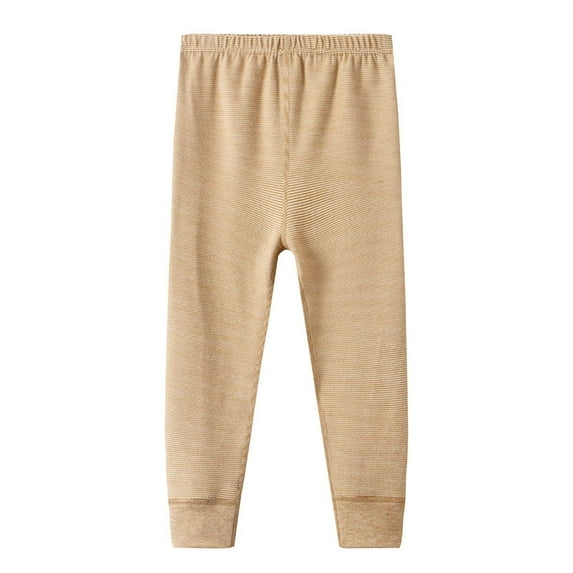Mikilon Baby Boys and Girls Pajamas Pants Size 2-15 Years Solid Color Elastic Waist Long Pants Winter Thicken Warm Pants