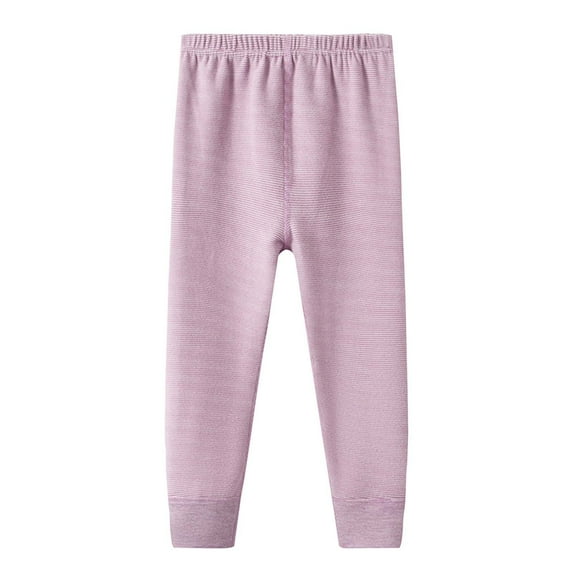 Mikilon Baby Boys and Girls Pajamas Pants Size 2-15 Years Solid Color Elastic Waist Long Pants Winter Thicken Warm Pants