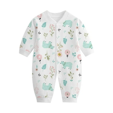 Mikilon Baby Cute Graphic Print Rompers Spring and Summer Comfortable Breathable Rompers Round Neck Short Sleeve Side Drawstring ‌Rompers ,Size 0 Month-9 Months