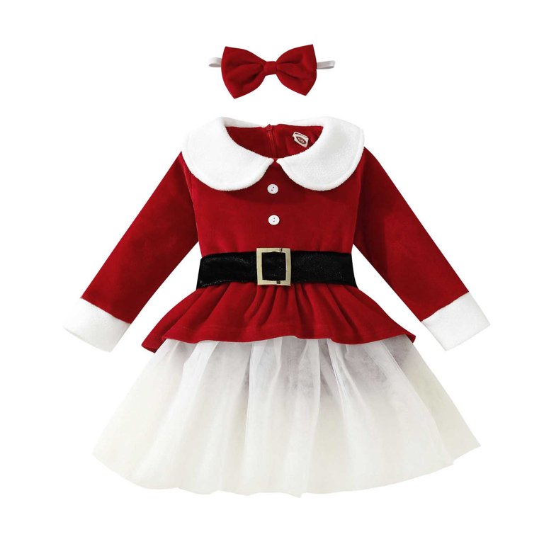 Mikilon Baby Girl Christmas Dress Santa Claus Dress Princess Dress Cute Christmas  Outfit - Walmart.com