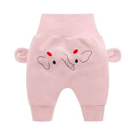 Mikilon Baby High Waist Warm Pants Size 3-24 Months Cute Graphic Print Belly Butt Pants Winter Thicken Pants