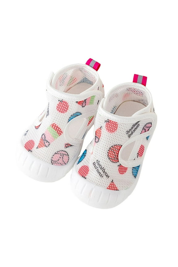 Mikilon Baby Solid Color Floor Shoes Size 3-24 Months Spring Knitted Shoes Non-slip Breathable Sweatproof Shoes