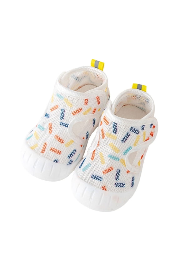 Mikilon Baby Solid Color Floor Shoes Size 3-24 Months Spring Knitted Shoes Non-slip Breathable Sweatproof Shoes