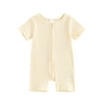 thumbnail image 1 of Mikilon Baby Spring New Onesie Newborn Climbing Clothes Short Sleeve Thin Ha Clothes Bag Fart Clothes Knitted Zipper Rompers ,Size 0 Month-6 Months, 1 of 9