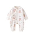thumbnail image 1 of Mikilon Babys Comfortable Spring and Fall Rompers Side Tied Rompers Adorable Graphic Print Round Neck Long Sleeve and Long Pants ‌Rompers ,Size 0 Month-6 Months, 1 of 3