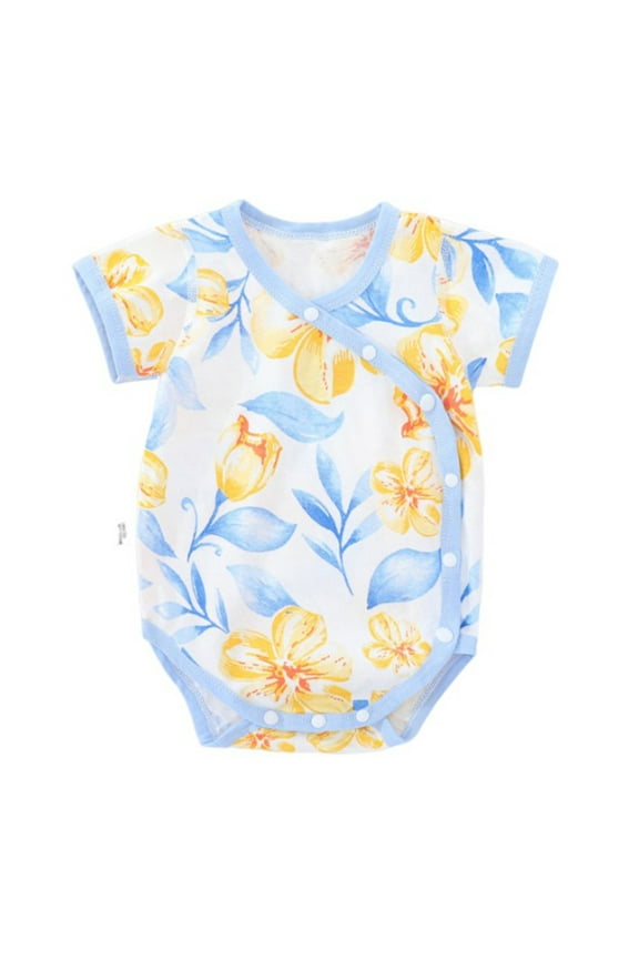 Babys Girl Rompers Casual Cute Graphic Printed Rompers Comfortable Round Neck Side Snap Rompers ,Size 0 Month-18 Months