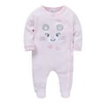 thumbnail image 1 of Mikilon Babys Long Sleeve Rompers Patchwork Color Round Neck Rompers Fashion Floral Button-Up Rompers ,Size 0 Month-3 Years, 1 of 2