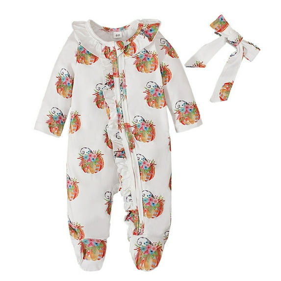 Mikilon Babys Patchwork Color Graphic Rompers Adorable Long Sleeve and Long Pants Rompers Winter Thermal Loungewear Rompers ,Size 6 Months-3 Years