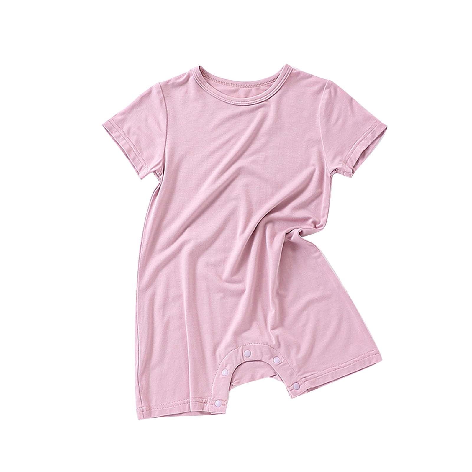 Solid Romper Mikilon Babys Solid Color Rompers Soft Round Neck Short Sleeve Rompers ...