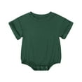thumbnail image 1 of Mikilon Babys Summer Rompers Solid Color Footless ‌Rompers Comfortable Round Neck Short Sleeve Rompers ,Size 3 Months-18 Months, 1 of 8