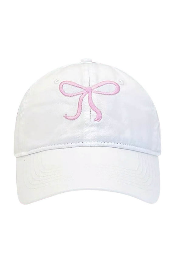 Mikilon Baseball Caps for Women Fashion Casual Bow Print Versatile Hats Soft-brimmed Adjustable Classic Sun Hats