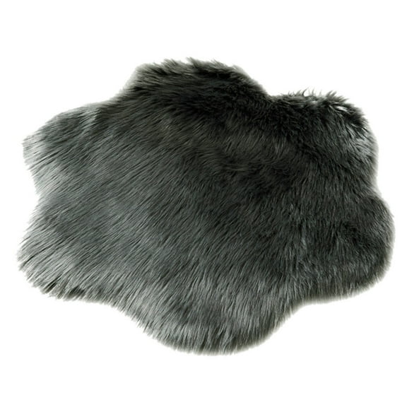 Bathroom Rugs Wool Imitation Sheepskin Rugs Faux Non Slip Bedroom Carpet Mats Gray