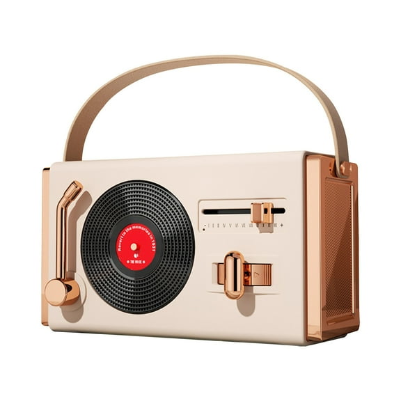 Mikilon Bluetooth Speaker Retro Bluetooth Stereo Portable Outdoor Home Stereo Classical Portable Plug-In U Disk Stereo White