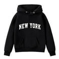 thumbnail image 1 of Mikilon Boys and Girls Athletic Tops Size 1-14 Casual Pullover Hoodie Sweatshirts Solid Color Graphic Fashion Soft Clothes Fall and Winter Comfortable Round Neck Shirts, 1 of 3