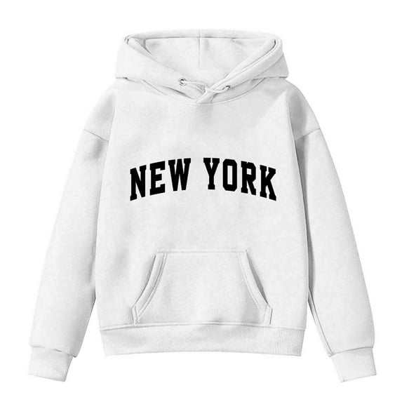 Mikilon Boys and Girls Athletic Tops Size 1-14 Casual Pullover Hoodie Sweatshirts Solid Color Graphic Fashion Soft Clothes Fall and Winter Comfortable Round Neck Shirts