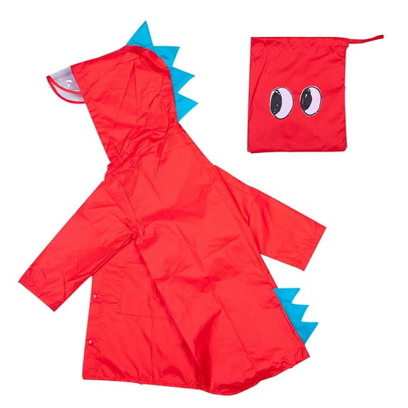 Mikilon Boys' Rain slicker Lightweight Rain Jacket Raincoat Children'S Dinosaur Shape Rain Jacket Red XXL