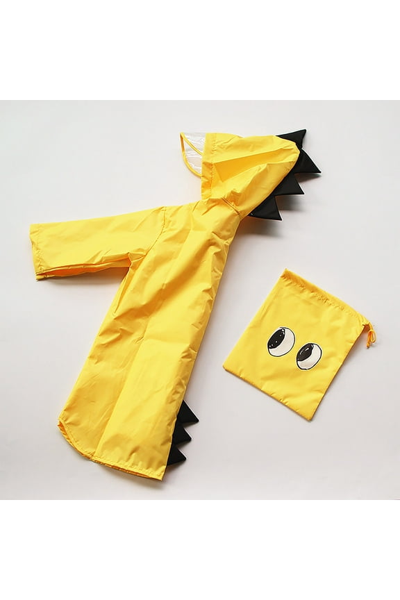 Mikilon Boys' Rain slicker Lightweight Rain Jacket Raincoat Children'S Dinosaur Shape Rain Jacket Yellow XL
