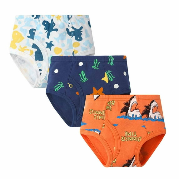 Mikilon Boys Underwear Size 3-10 Years Cute Graphic Print Underwear Comfortable and Breathable Panties,3-Pack