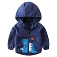 thumbnail image 1 of Mikilon Boys Windproof Jacket Solid Color Long Sleeve Hooded Zipper Jackets Outdoor Warm Jackets ,Size 3-7 Years, 1 of 3
