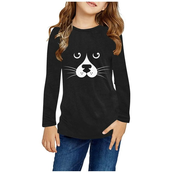 Fesfesfes Boys and Girls Pullover Tops Long Sleeve Printed Shirts Round Neck Comfortable Tops Casual Cute Clothes for Kids Size 4-14