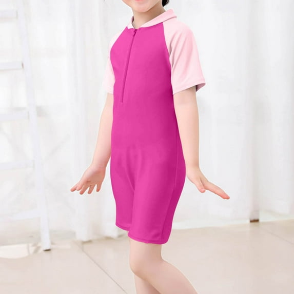 Mikilon Boys and Girls Short Sleeve One Piece Rash Guard Swimsuit Water Sport UPF 50+ Sun Protection Bathing Suits (1-7 Years)