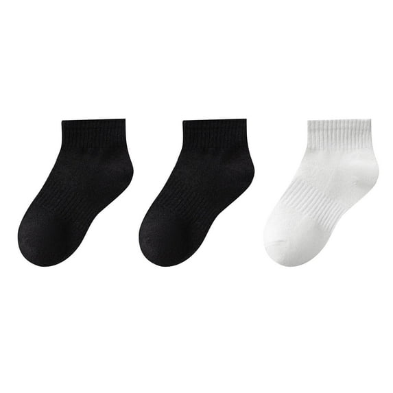 Mikilon Boys and Girls Socks Solid Color Cotton Short Tube Socks Comfortable Sweat Absorbent Socks
