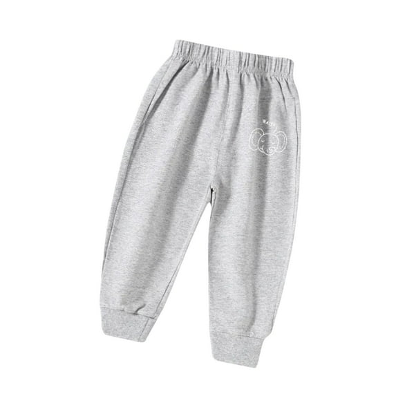 Mikilon Boys and Girls Sweat Pants Size 3-8 Years Casual Solid Color Graphic Pants Elastic Waist Long Jogger Pants
