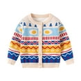 thumbnail image 1 of Mikilon Cardigan Sweaters for Kids Size 3-8 Years Casual Long Sleeve Knitted Cardigan Sweaters Cute Graphic Thermal Button-Up Outwear Spring and Fall Patchwork Color Clothes, 1 of 9