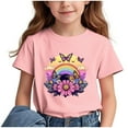 thumbnail image 1 of Fesfesfes Children Casual Versatile Tops for Outdoor Breathable T-shirt with Short Sleeve for Boys Girls School Season Round Neck Short Sleeve Tees(Pink#03A,3 Years), 1 of 7