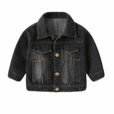 Mikilon Children's Denim Jacket Fall Wintage Long Sleeve Button Shirts Fall Stylish Blouses ,Size 1-7 Years